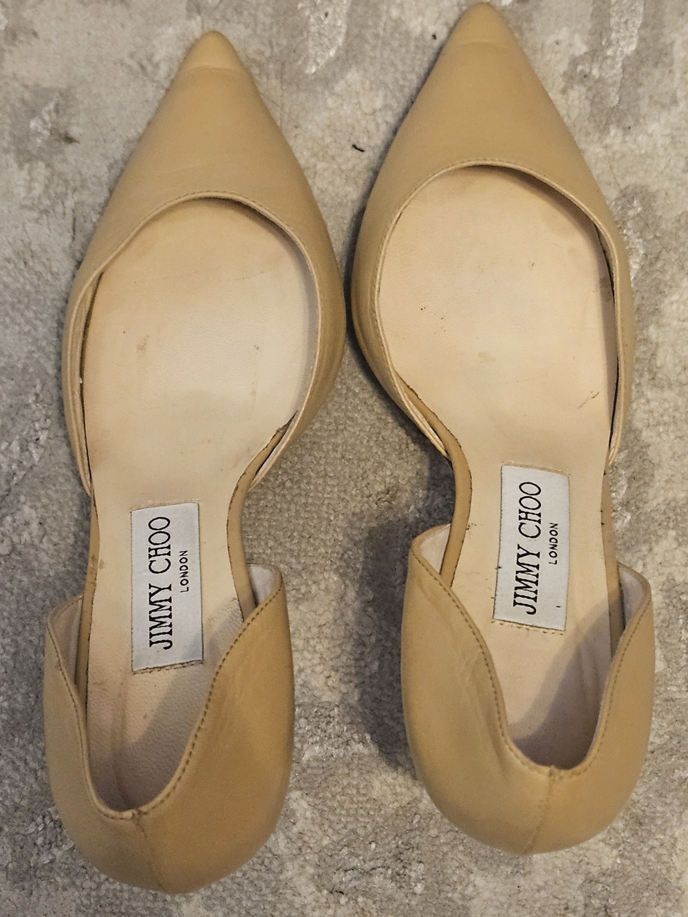 Jimmy Choo Women's Beige Pointed-Toe Flats Size 37